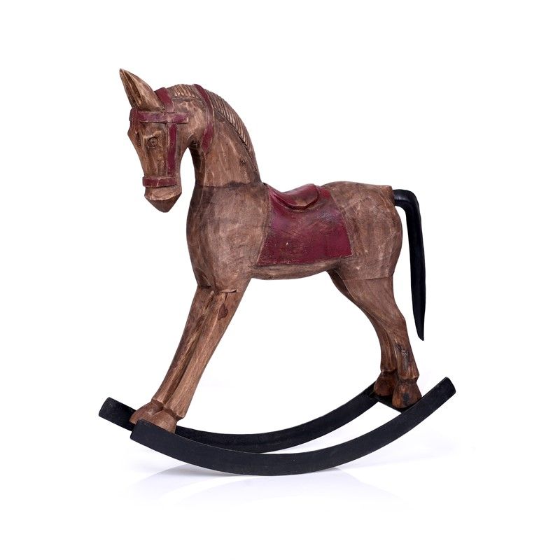 סוס עץ  בסיס ברזל h43