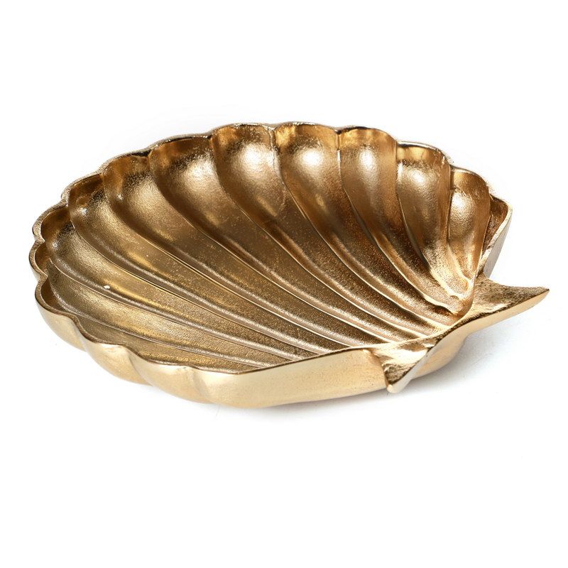 קערה צדף אלומיניום זהב קוטר 35.5 גובה 7 ס"מ