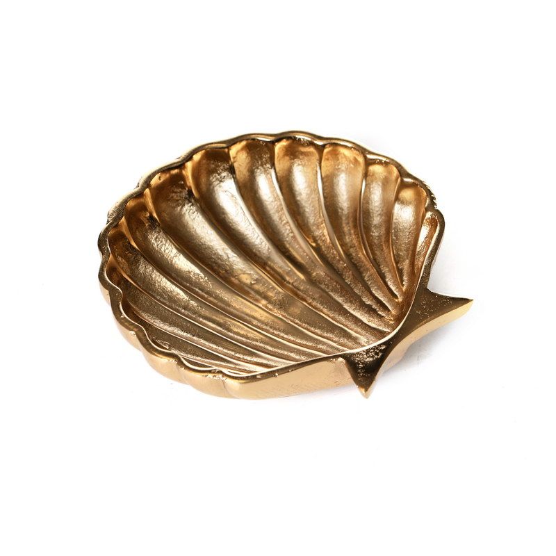 סט 6 קעריות צדף אלומיניום זהב קוטר 14.5 גובה 3.5 ס"מ