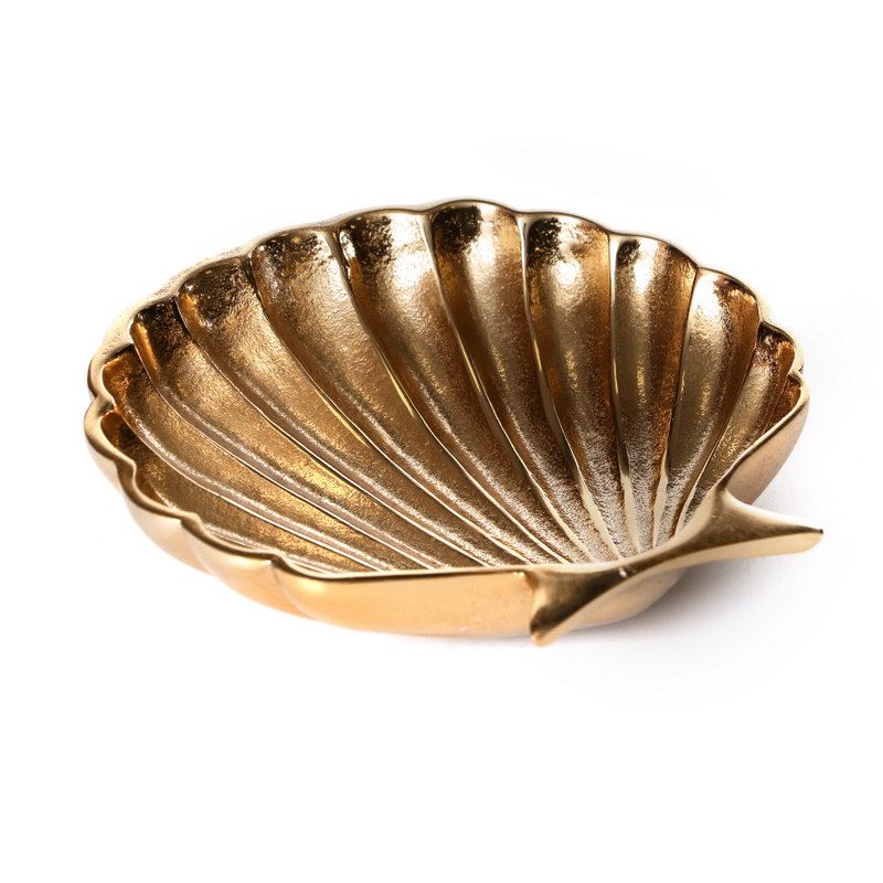 קערה צדף אלומיניום זהב קוטר 25 גובה 5.5 ס"מ