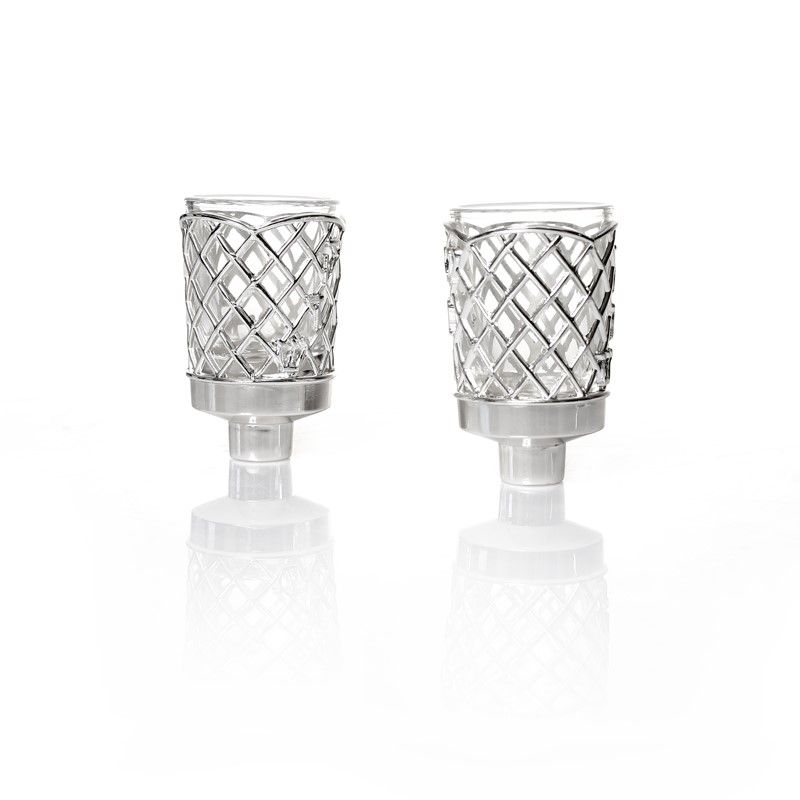 זוג כוסיות לשמן לפמוטים "שבת קודש" 8סמ *24*