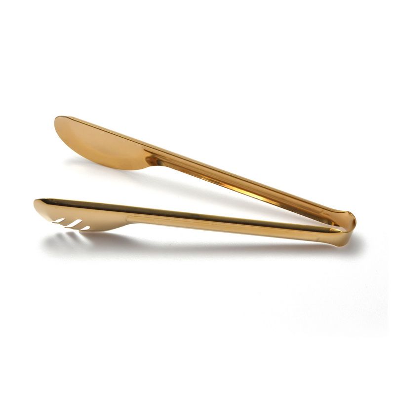 מלקחיים לעוגה נירוסטה מקושת ציפוי זהב