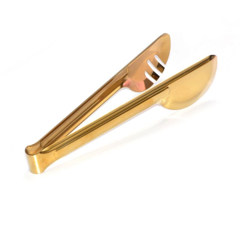 מלקחיים לעוגה נירוסטה מקושת ציפוי זהב