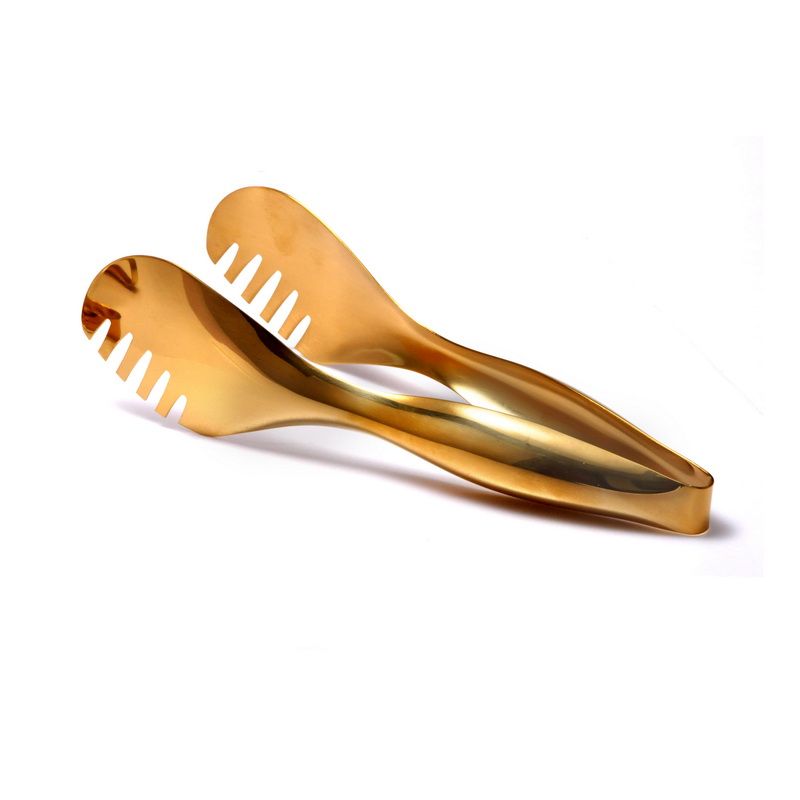 מלקחיים לעוגה נירוסטה ידית מעודנת ציפוי זהב