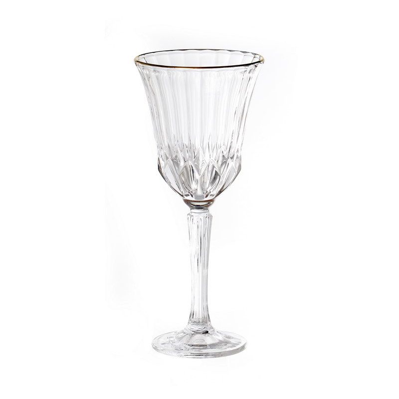 סט 6 גביעי יין 250 מ"ל diamond זכוכית פס זהב