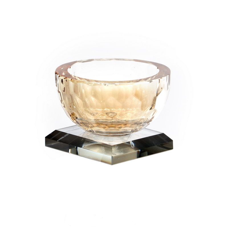 זוג מילחיות פתוחות קריסטל ענבר ובסיס אפור