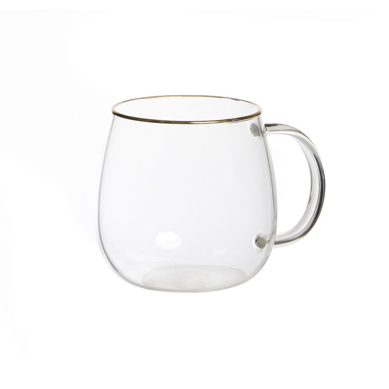 סט 6 כוסות ידית ועיטור זהב 350 מ"ל