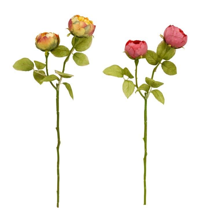 48 גבעולי ניצן ורד  בצבעים אדום וצהוב 46 ס"מ