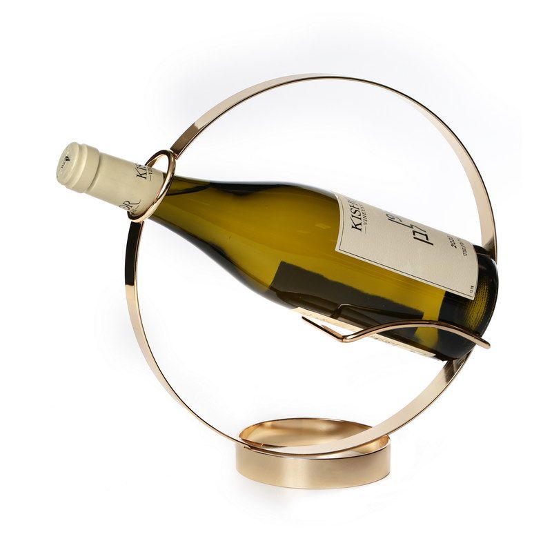מתקן לבקבוק יין טבעת ובסיס זהב 28/10 גובה 27 ס"מ