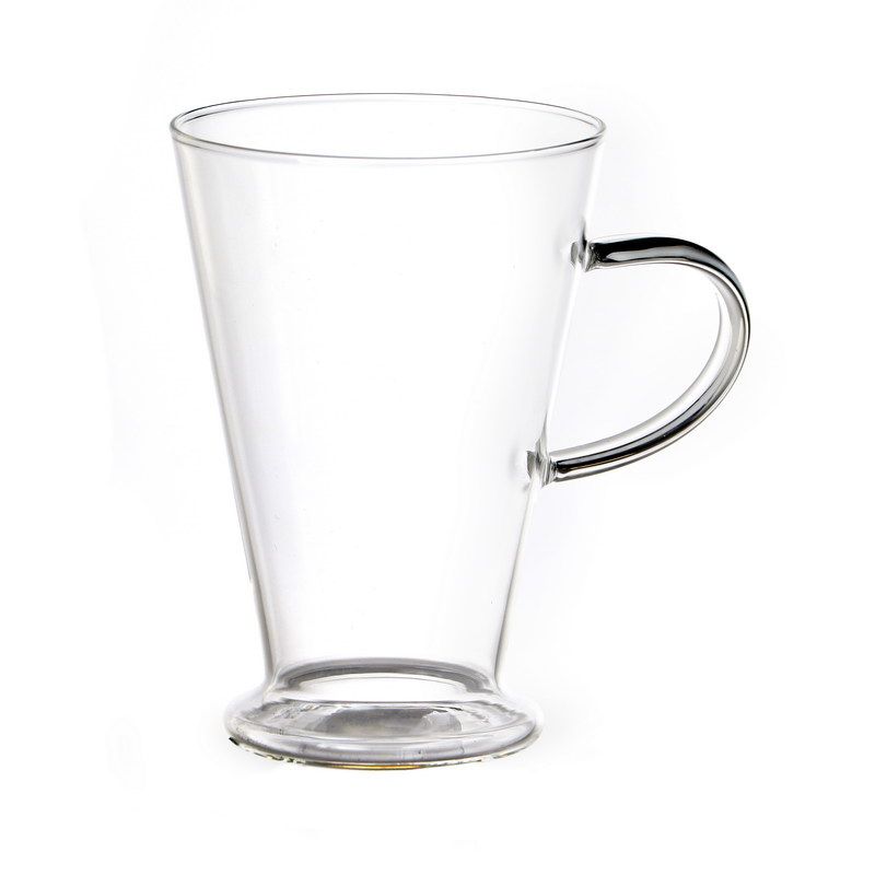 זוג מאגים זכוכית שקופה וידית 350 מ"ל