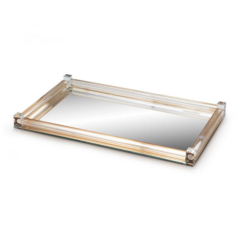 מגש מראה עיטור ענבר 42/25 ס"מ