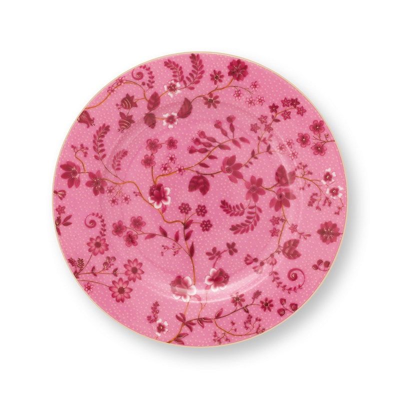 Jolie Flowers סט 6 צלחות לעוגה ורוד קוטר 17 ס"מ