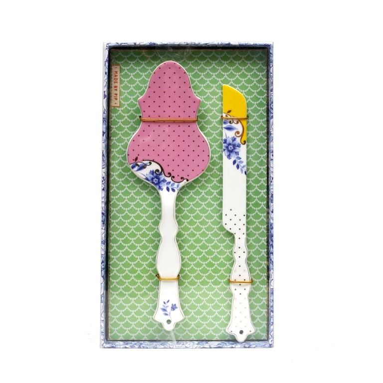 סט סכין וכף מפורצלן לחיתוך מבית Pip Studio