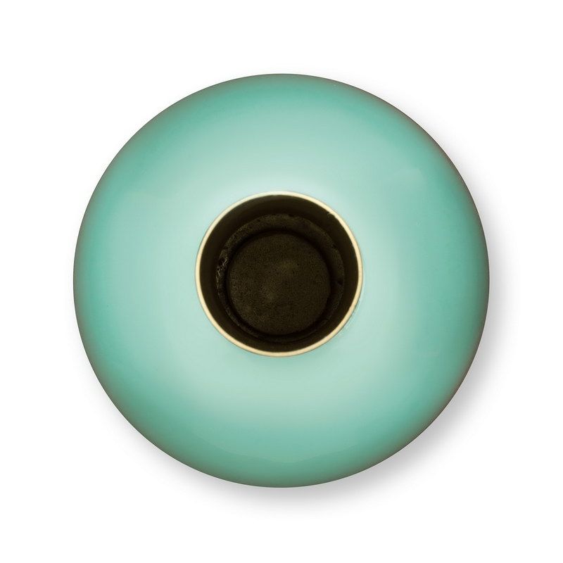 Jolie אגרטל מתכת טורקיז גובה 26 קוטר 15 ס"מ home decor