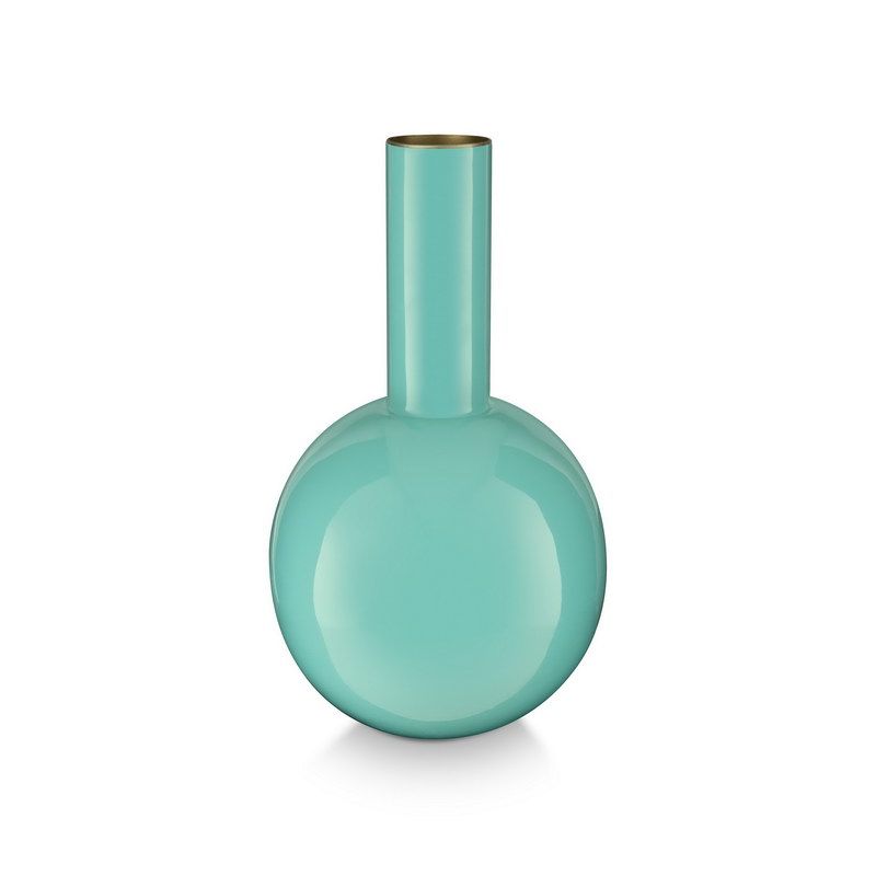 Jolie אגרטל מתכת טורקיז גובה 26 קוטר 15 ס"מ home decor