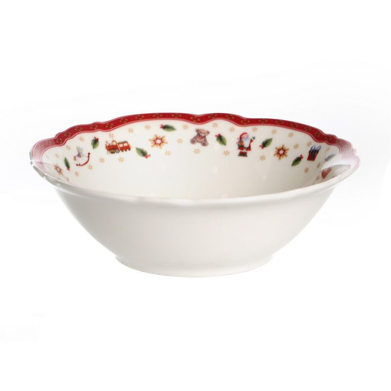 סט 6 קעריות סלט Christmas tree לבן/ אדום/ ירוק  קוטר 14 עומק 4.5 ס"מ New Bone China