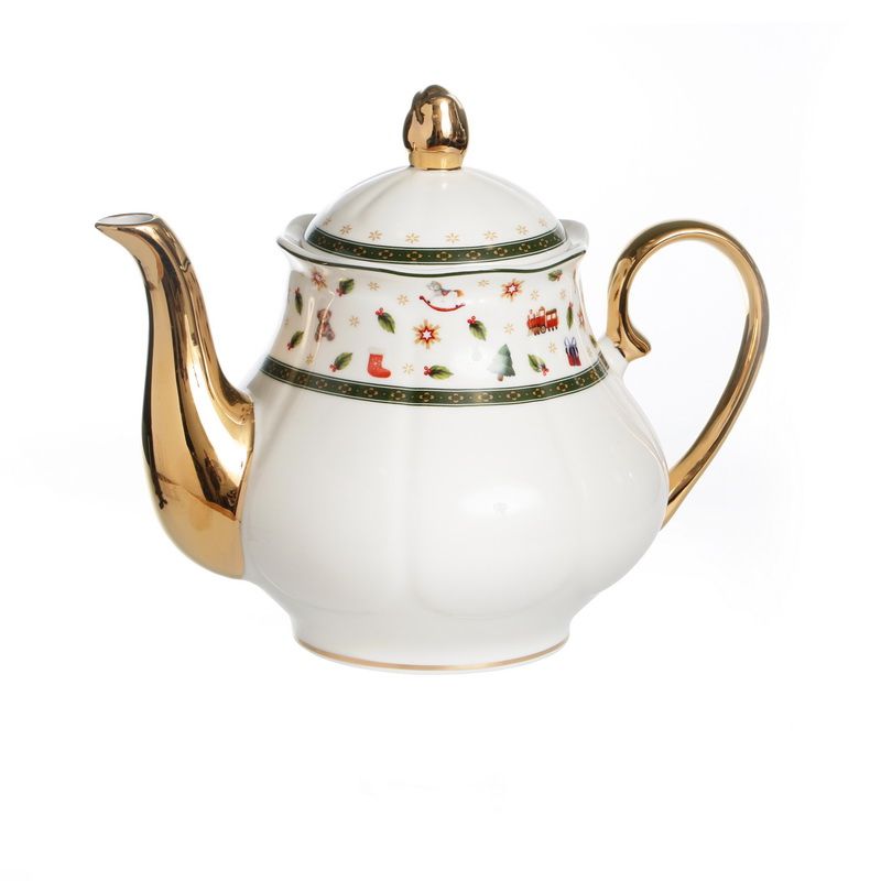 קנקן לתה Christmas tree לבן/ אדום/ ירוק 1000 מ"ל New Bone China