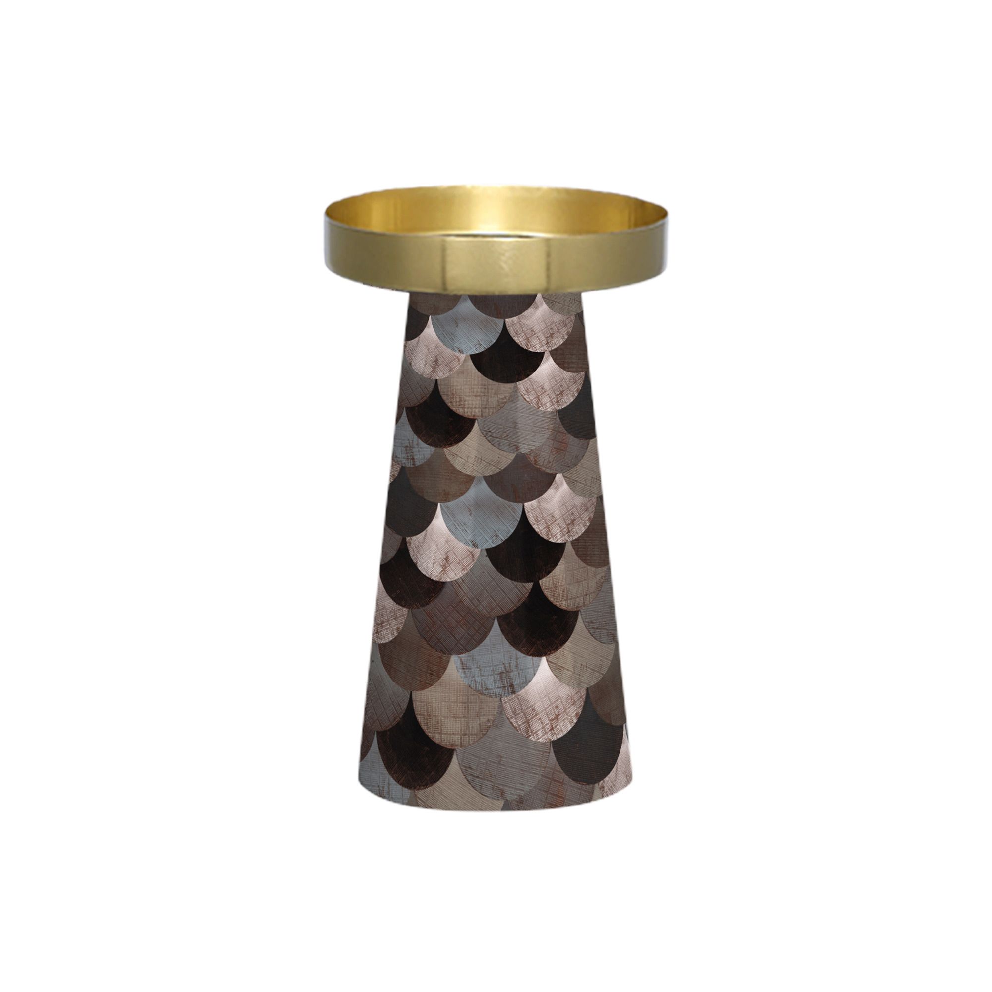 פמוט אמייל Moca Shell גובה 18 קוטר 11 ס"מ ברזל