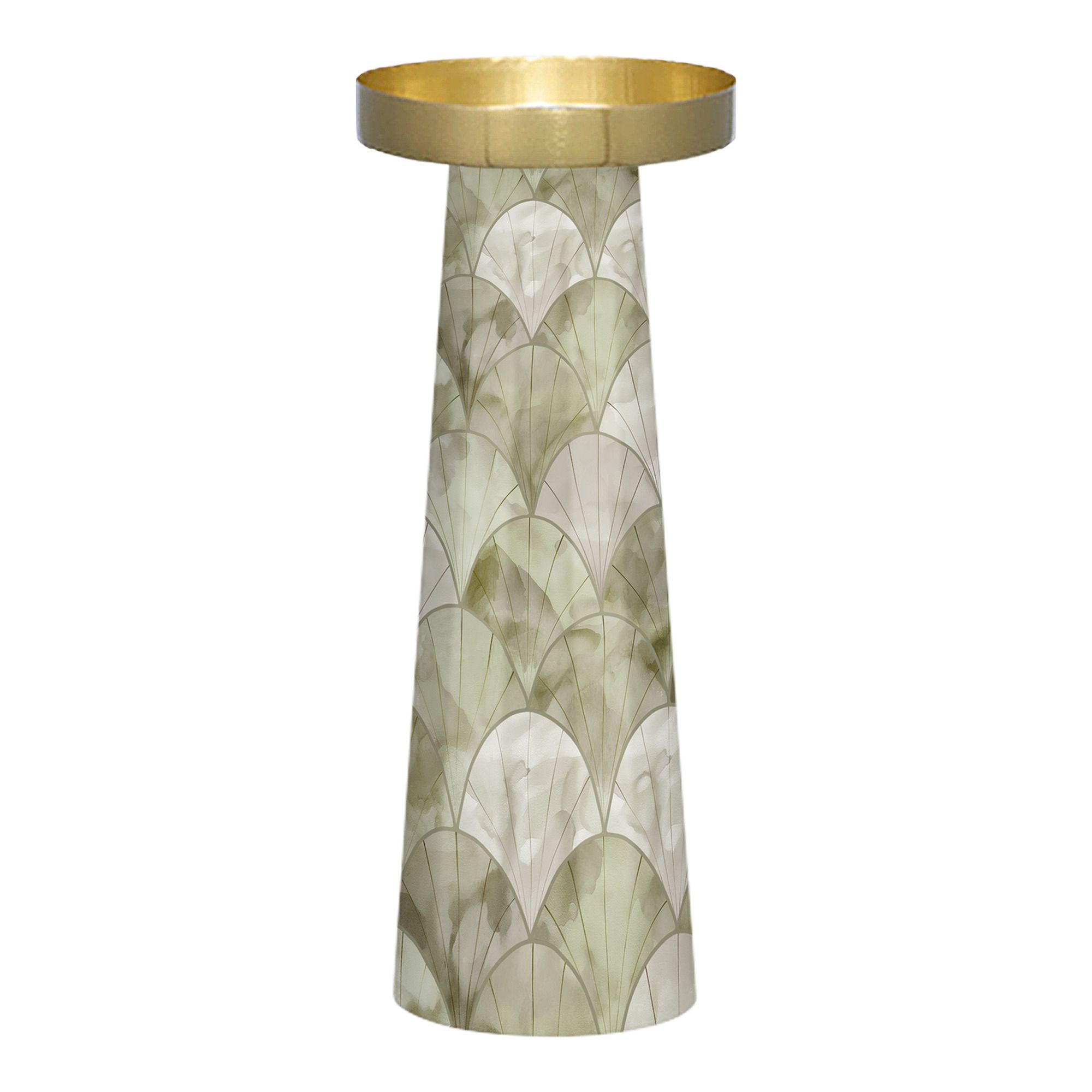 פמוט אמייל Green Shell גובה 27 קוטר 11 ס"מ ברזל