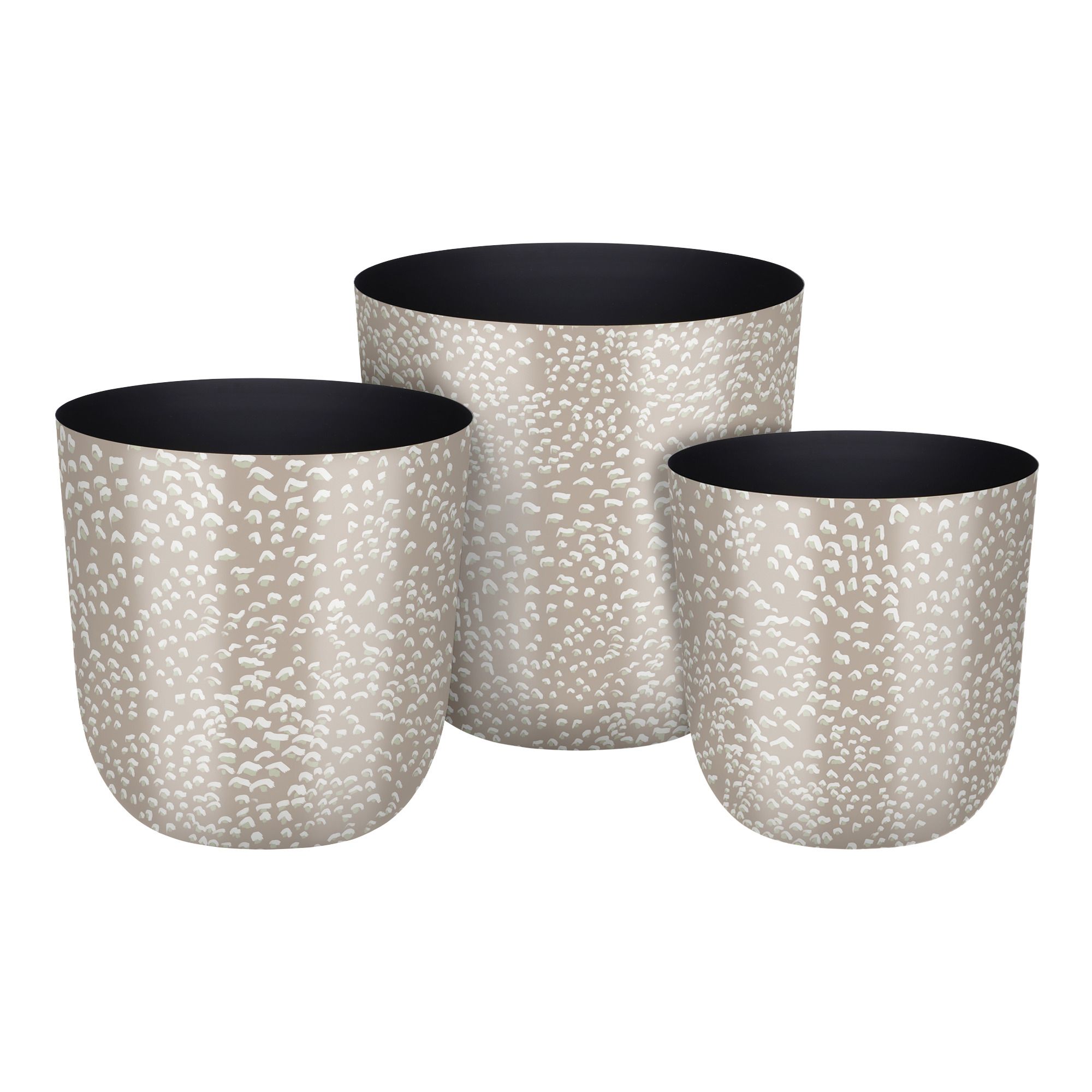 סט 3 אגרטלים אמייל Haze גובה 22/19/16 ס"מ קטרים 20/18/15 ס"מ ברזל