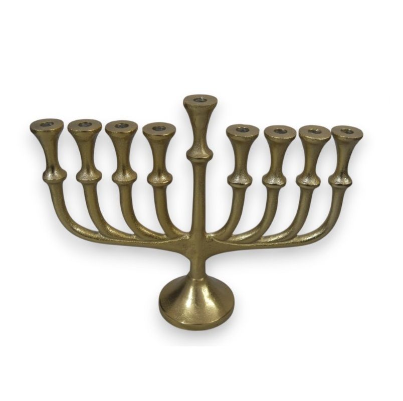 חנוכיה הללו מרובעת כסף מתכת גובה 22 אורך 28 ס"מ