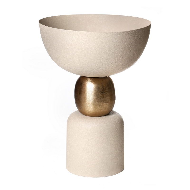 עציץ על בסיס בז' קוטר 35.5 גובה 48 ס"מ