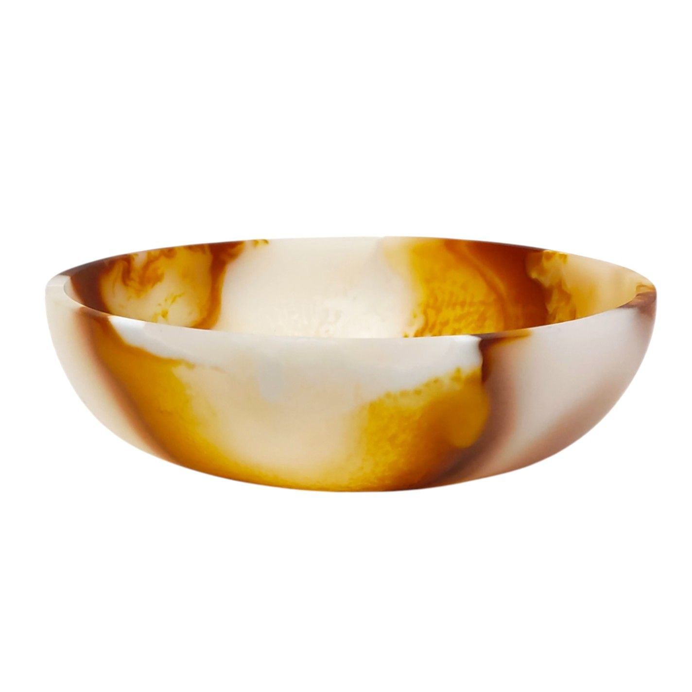 קערה פולירזין חום טייגר קוטר 16.5 גובה 4.5 ס"מ