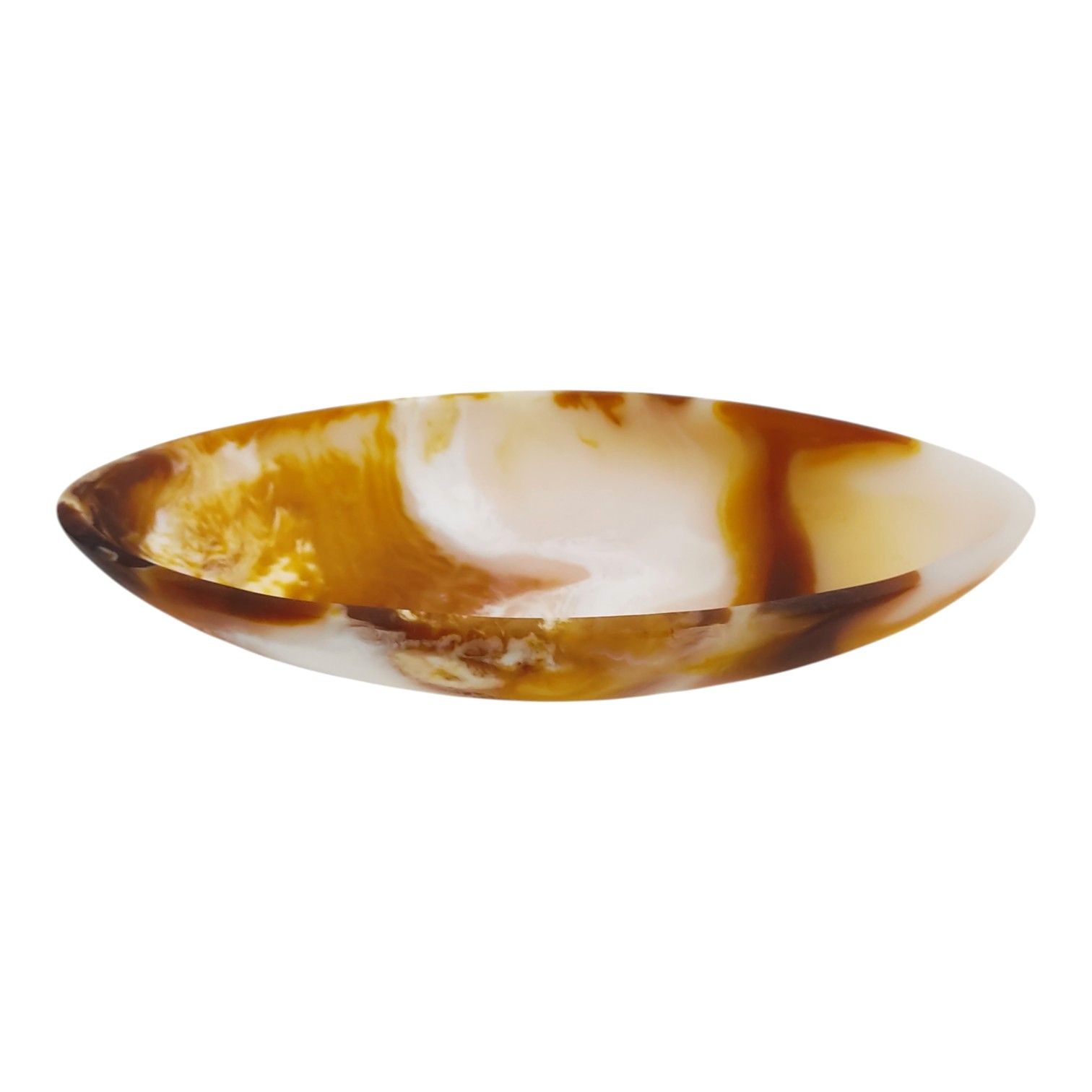 קערת סירה 24/11.5 ס"מ פולירזין חום טייגר גובה 4.5 ס"מ