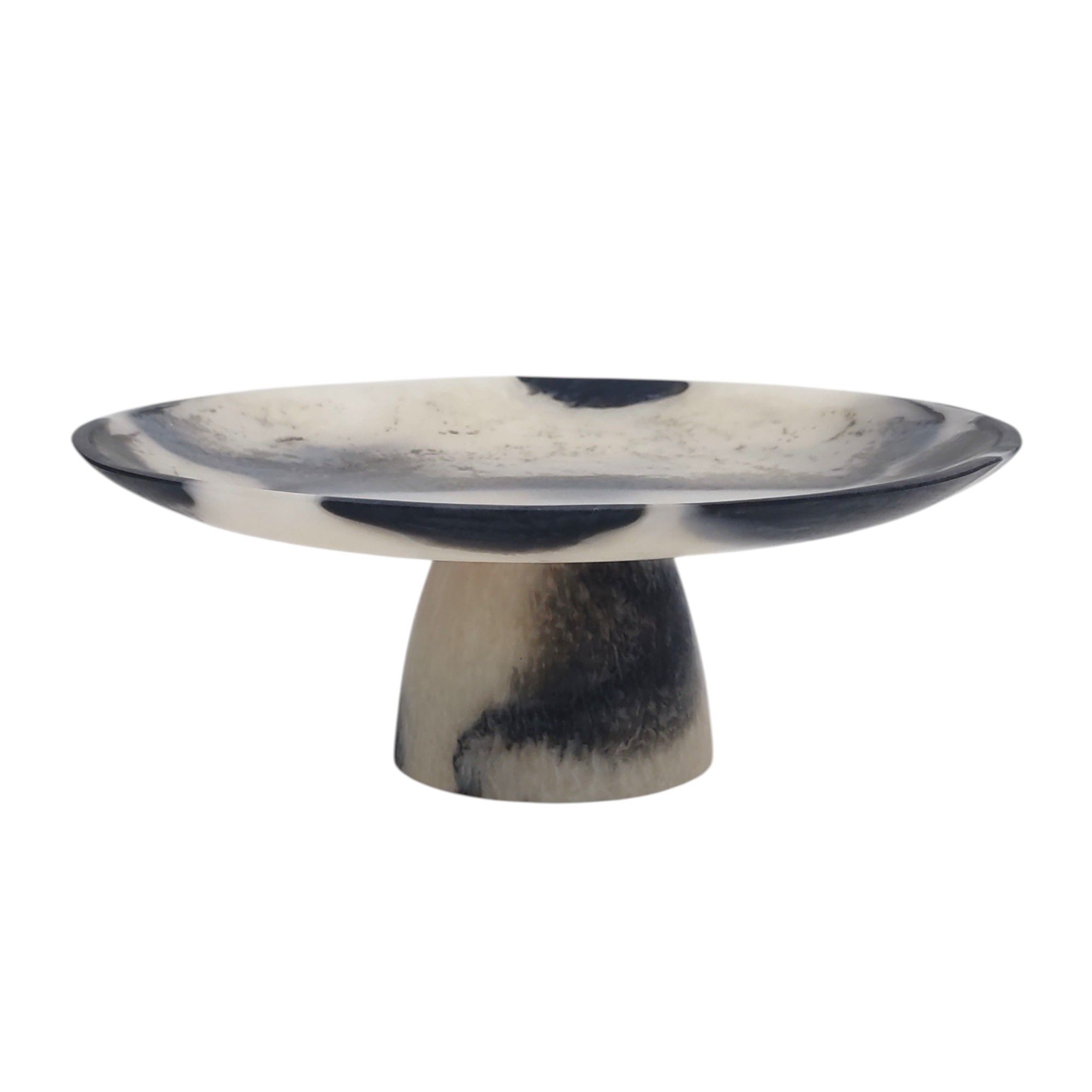 קערה על רגל פולירזין אפור קוטר 24 גובה 9 ס"מ