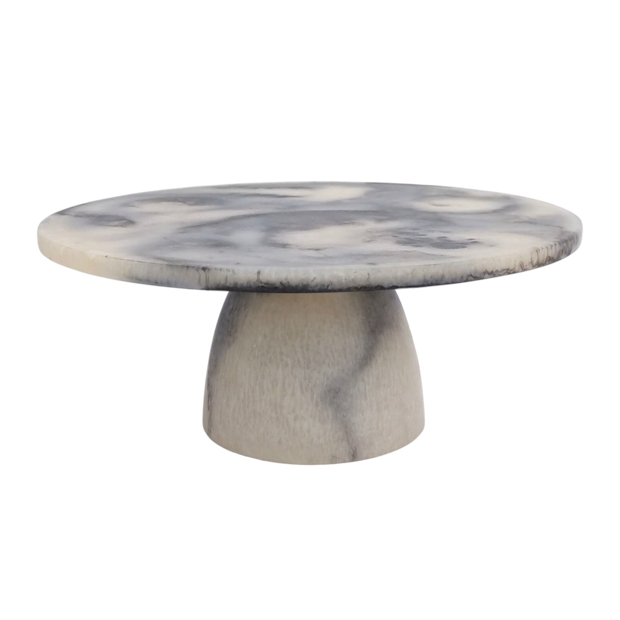 מגש על רגל פולירזין אפור קוטר 30.5 גובה 14 ס"מ