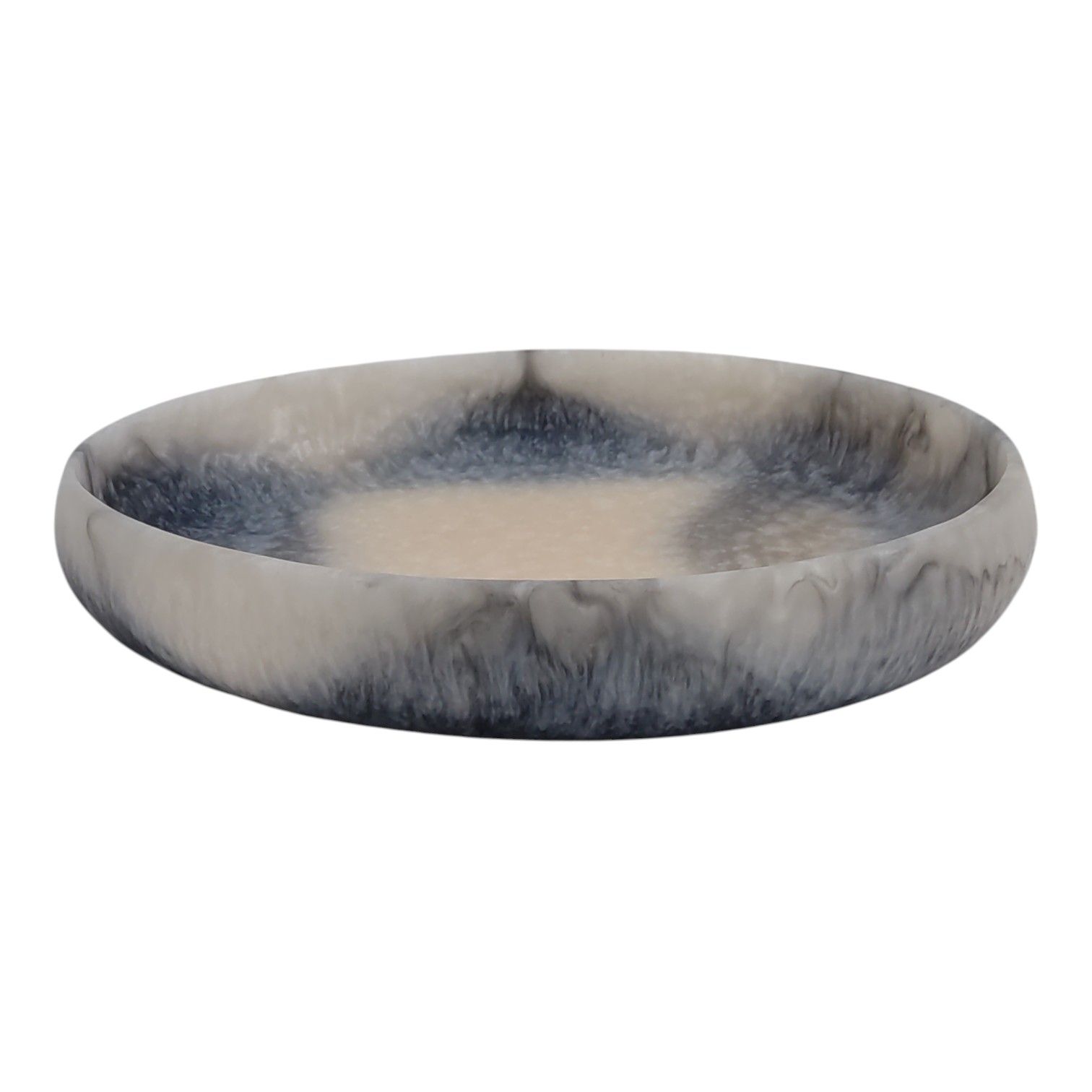 קערה על רגל אובלית 30.5/25.5 ס"מ פולירזין אפור גובה 5 ס"מ