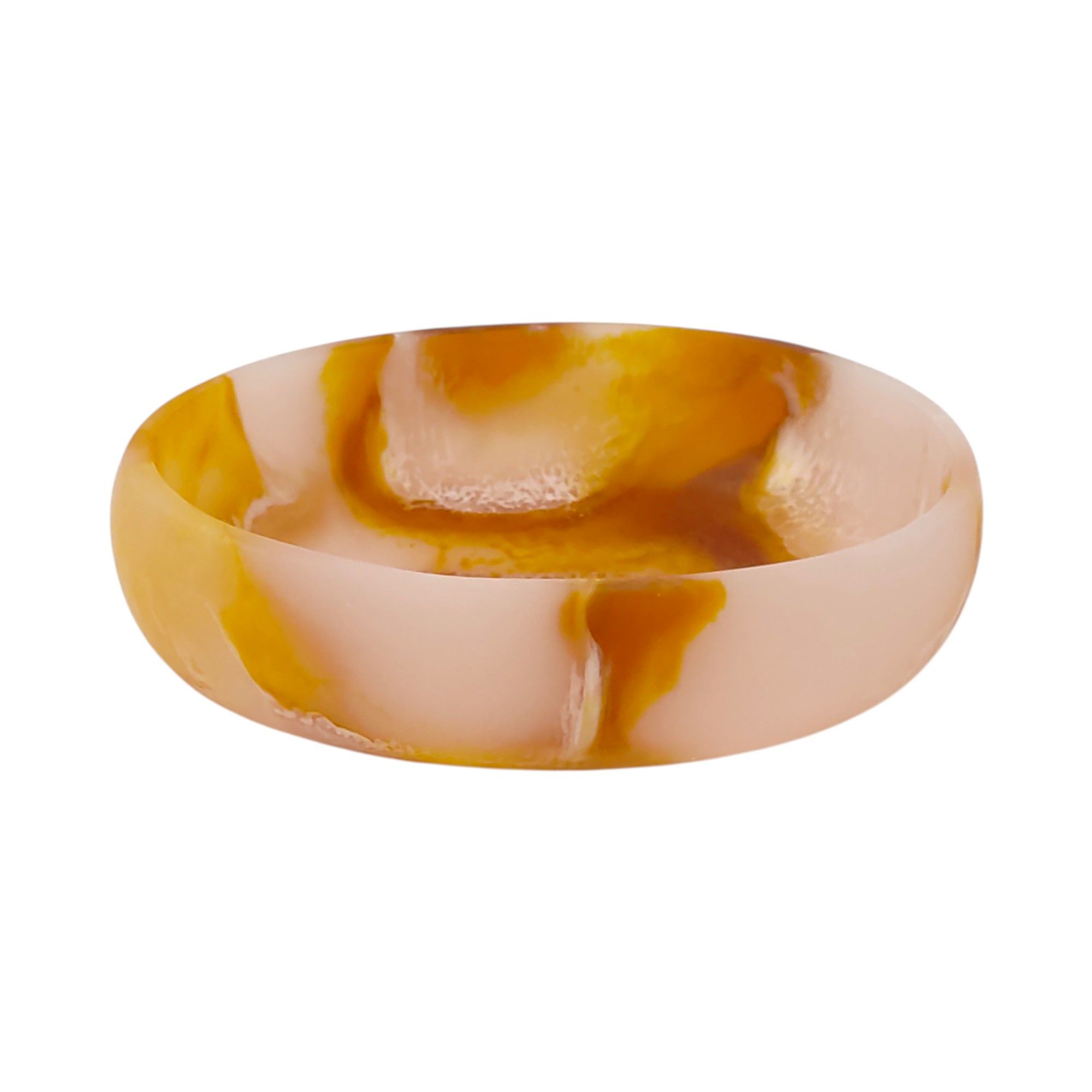 קערה על רגל אובלית 19/7.4 ס"מ פולירזין חום טייגר גובה 5 ס"מ