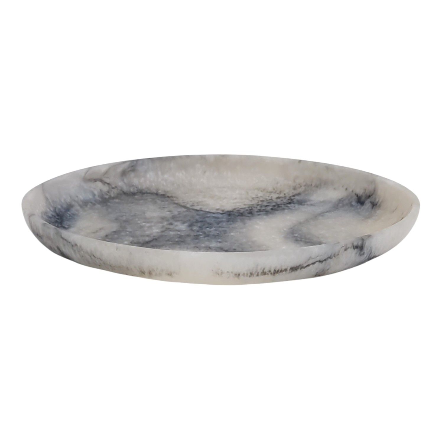 זוג מגשי אובלי 30.5/24 ס"מ פולירזין אפור גובה 3.2 ס"מ