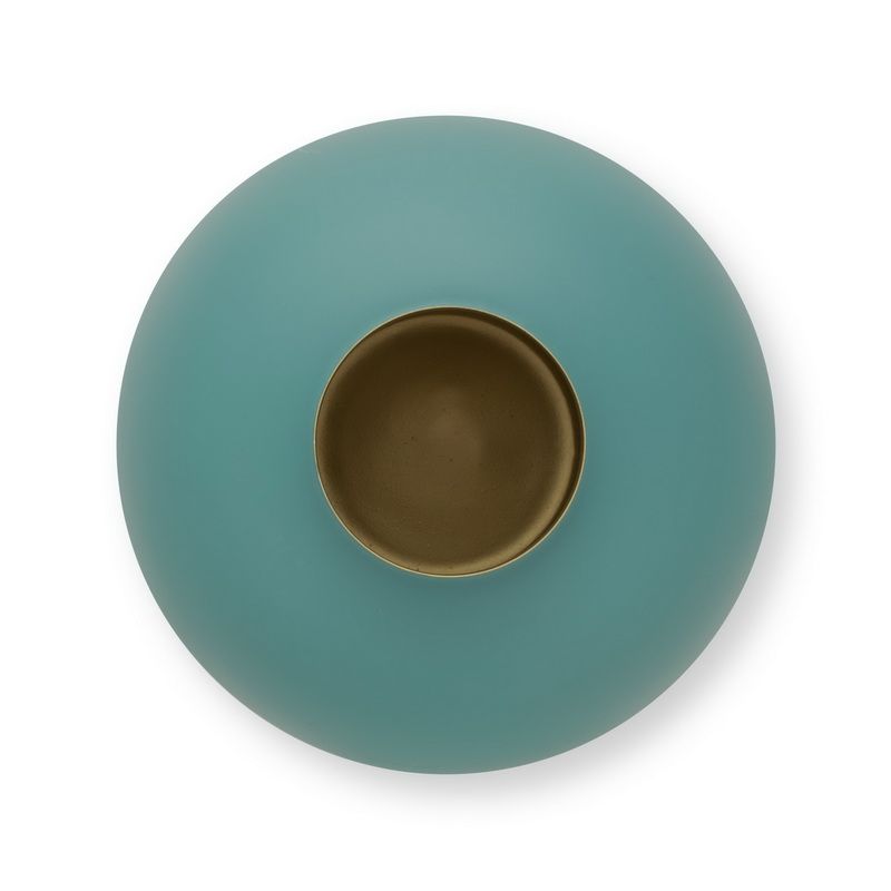 Love Birds אגרטל מתכת תכלת גובה 32 קוטר 18 ס"מ