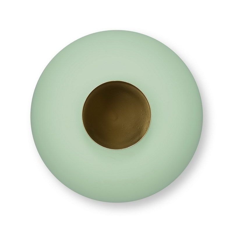 Love Birds אגרטל מתכת ירוק גובה 23 קוטר 16 ס"מ home decor