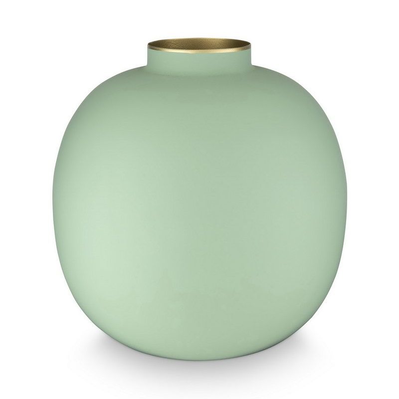 Love Birds אגרטל מתכת ירוק גובה 23 קוטר 16 ס"מ home decor