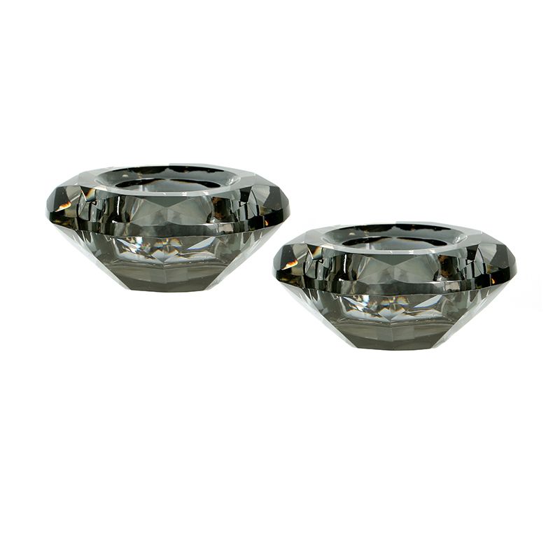 זוג מעמד לנר קריסטל 8 סמ אפור