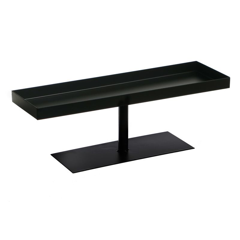 מגש מלבני על רגל 46/14 ס"מ גובה 16 ס"מ מתכת שחורה