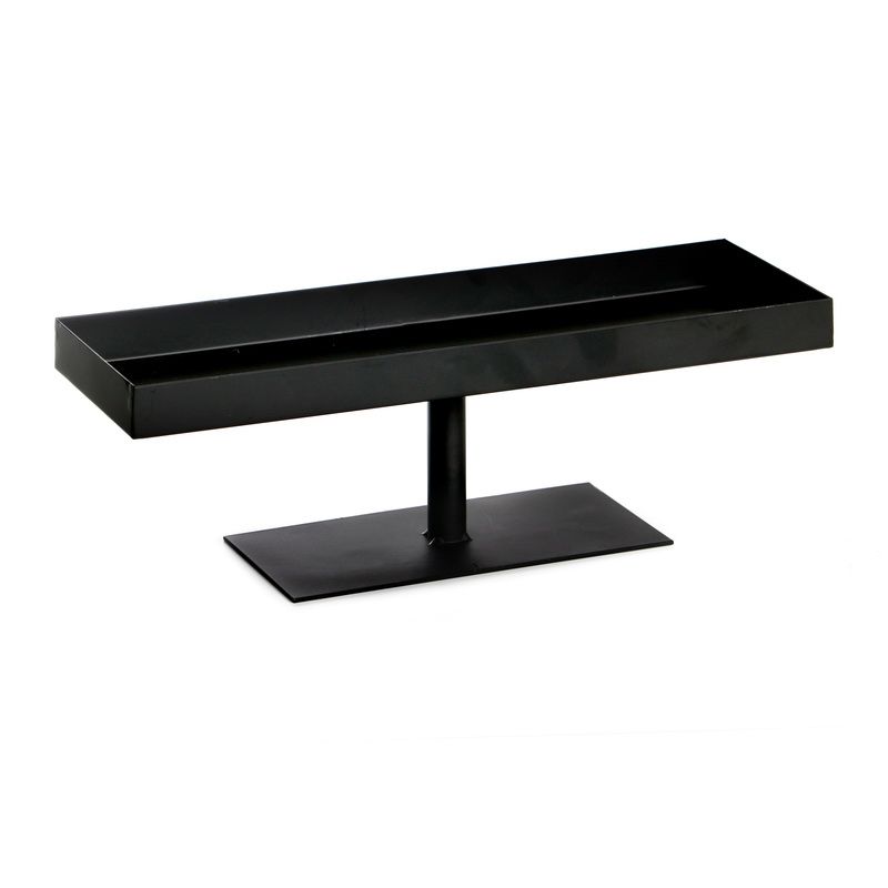 מגש מלבני על רגל 12/36 ס"מ גובה 12 ס"מ מתכת שחורה