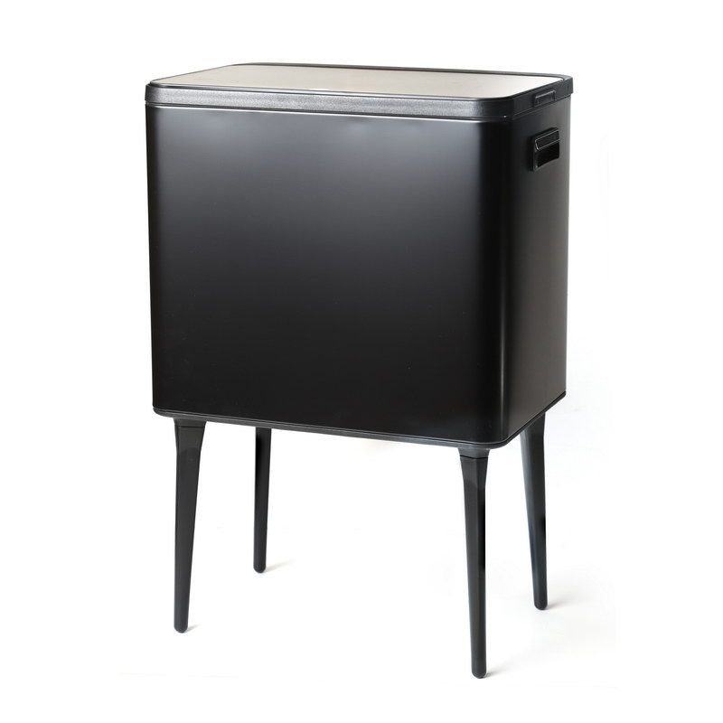 פח מתכת שחור 35 ליטר רוחב 45.5 גובה 68.5 ס"מ 4 רגליים