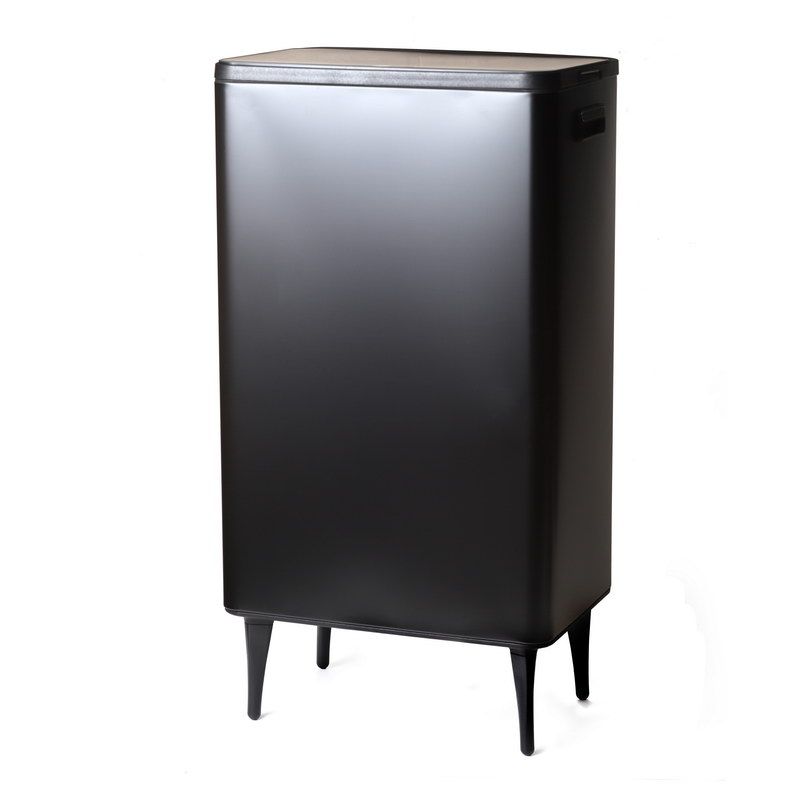 פח מתכת שחור 60 ליטר רוחב 45.5 גובה 85 ס"מ 4 רגליים