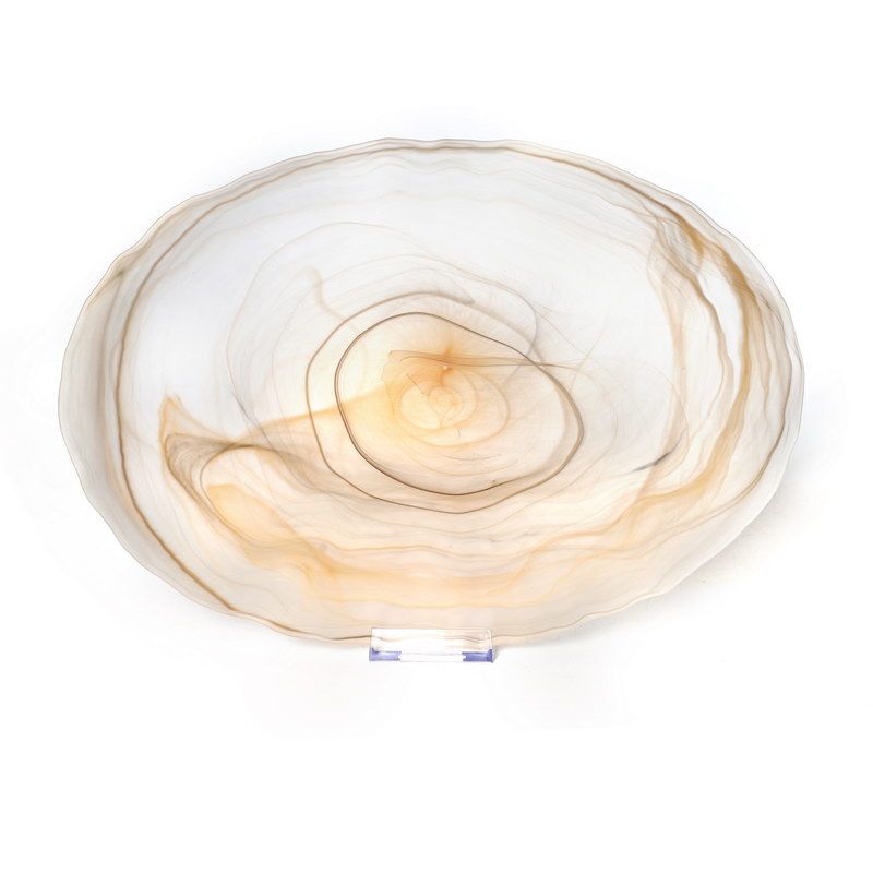 Ella amber זוג צלחות אובליות זכוכית 35/25 ס"מ