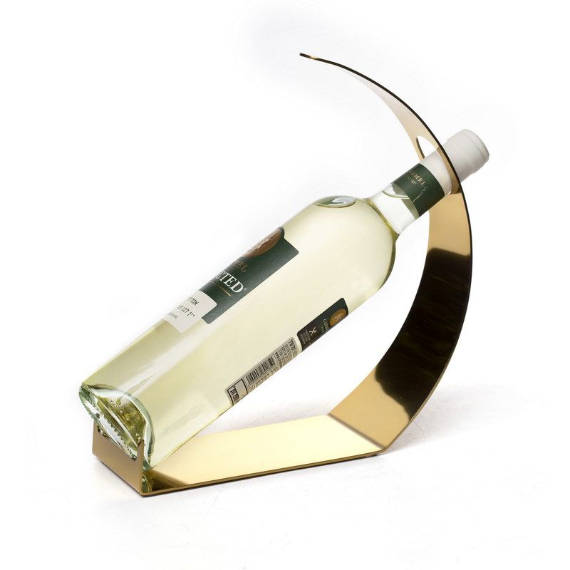 מתקן לבקבוק יין נירוסטה זהב 22.5/9 ס"מ גובה 24 ס"מ