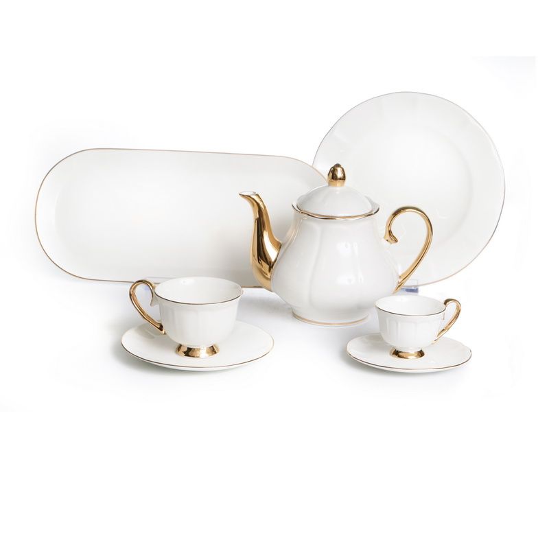 מערכת הגשה לקפה ותה 33 חלקים Tokyo לבן Fine Bone China