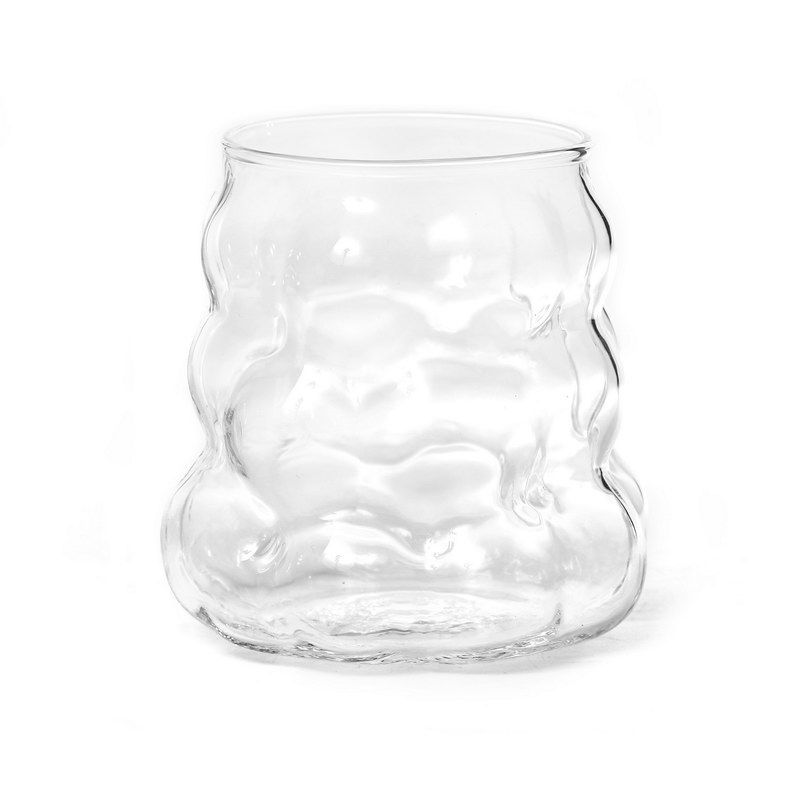 זוג כוסות זכוכית בועות שקופה 350 מ"ל