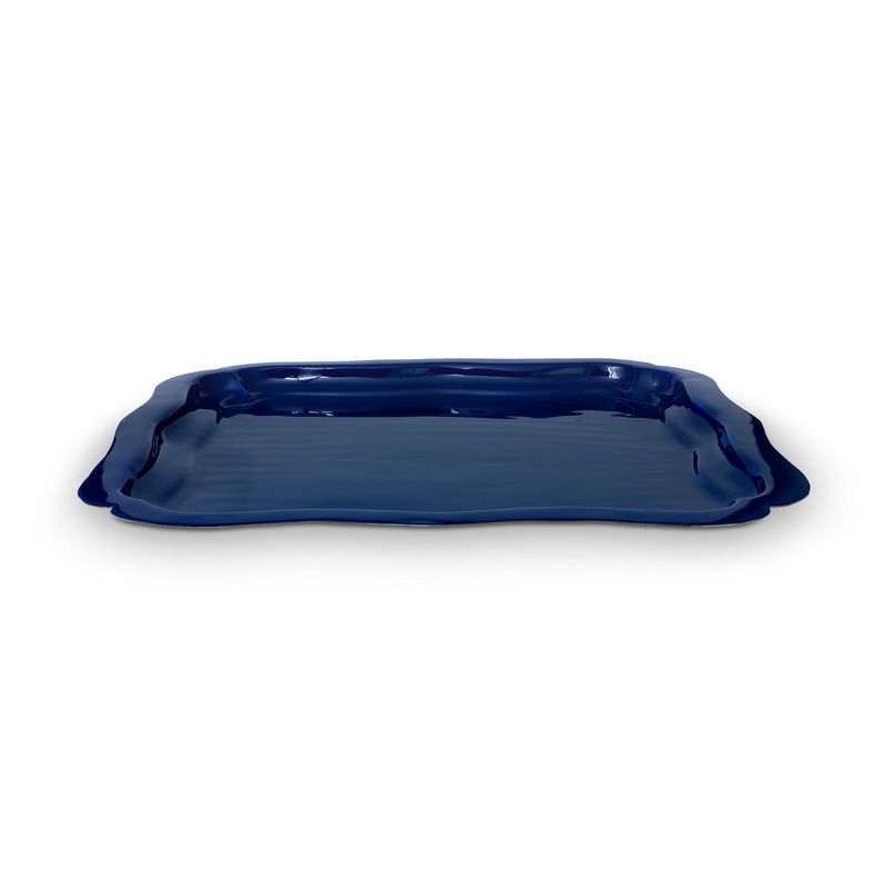 Royal white מגש אמייל מלבני כחול 40/40סמ home decor