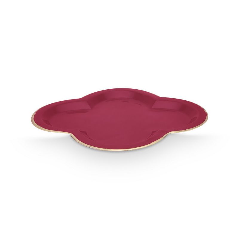 Home Decor מגש אמייל פרח ורוד 26/30סמ