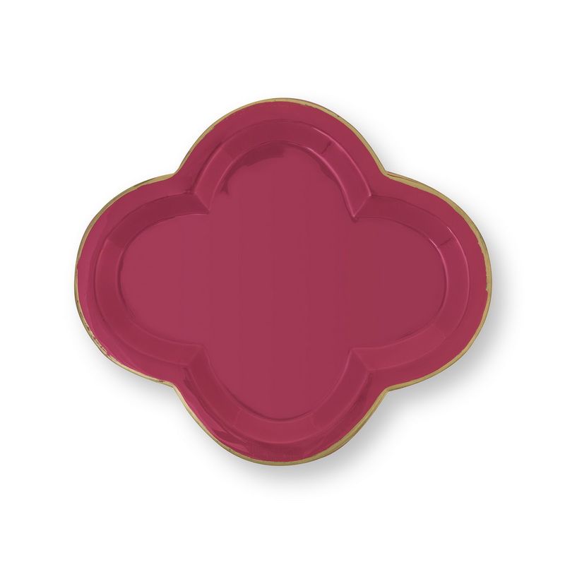 Home Decor מגש אמייל פרח ורוד 26/30סמ