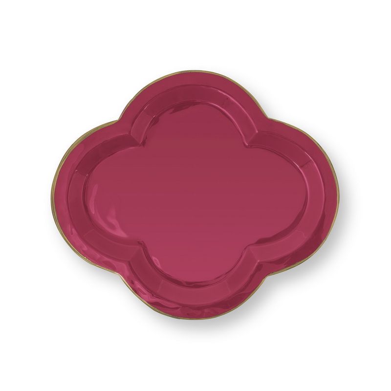 מגש אמייל Home Decor פרח ורוד כהה 31/36סמ