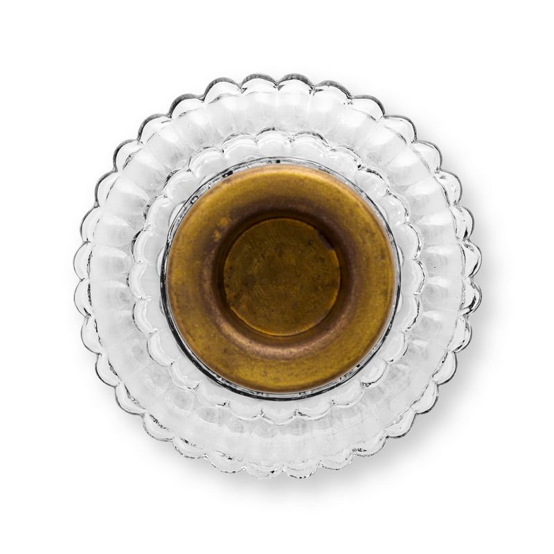 סט 2 פמוטי זכוכית Home decor שקוף h20D8.5